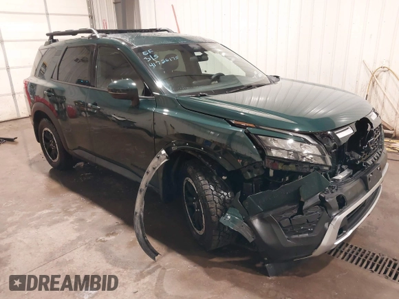 2024 Nissan Pathfinder Rock Creek with VIN 5N1DR3BD7RC301350, listed as a IAAI auction lot 41726175 with 5,304 mi miles and . Bid and sale history available at DreamBid. Image 1.