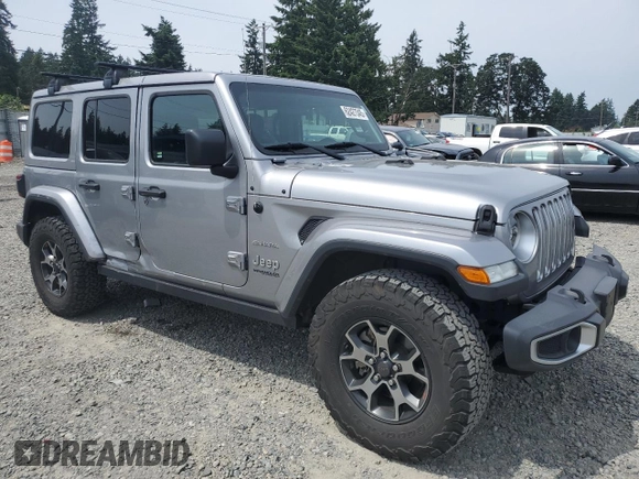 2018 Jeep Wrangler Unlimited Sahara with VIN 1C4HJXEG9JW231976, listed as a Copart auction lot 62427345 with 54,127 mi miles and Salvage title. Bid and sale history available at DreamBid. Image 4.