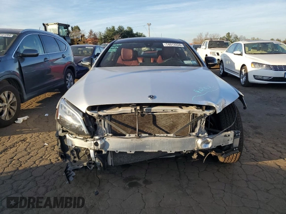 2019 Mercedes-Benz C 300 with VIN WDDWJ8EB9KF832958, listed as a Copart auction lot 74913334 with 55,500 mi miles and Salvage Title. Bid and sale history available at DreamBid. Image 5.