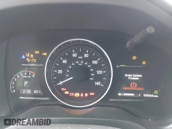 2019 Honda HR-V EX with VIN 3CZRU5H59KM712381, listed as a IAAI auction lot 41883972 with 39,260 mi miles. Bid and sale history available at carsss.com. Image 7.
