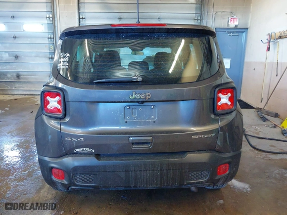 2019 Jeep Renegade Sport with VIN ZACNJBAB0KPK07349, listed as a IAAI auction lot 41618909 with 82,402 mi miles. Bid and sale history available at carsss.com. Image 16.