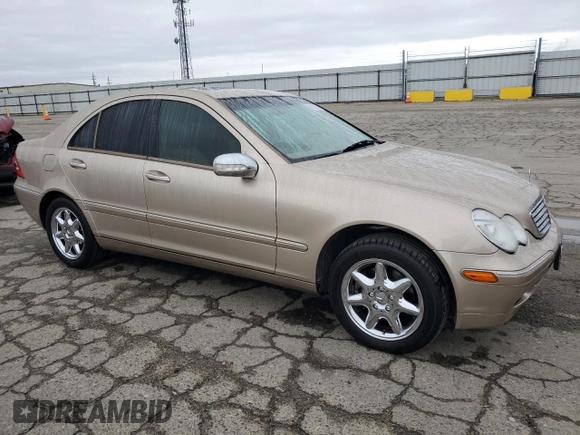 2001 Mercedes-Benz C 320 with VIN WDBRF64J61F054850, listed as a Copart auction lot 51119775 with 191,227 mi miles and Salvage Title. Bid and sale history available at DreamBid. Image 4.