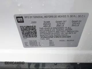 2022 Chevrolet Equinox Premier с VIN 3GNAXNEV8NS166324, выставлен на аукционе IAAI как лот 42233567 с пробегом 35 761 миль миль и . История ставок и продаж доступна на DreamBid. Изображение 9.
