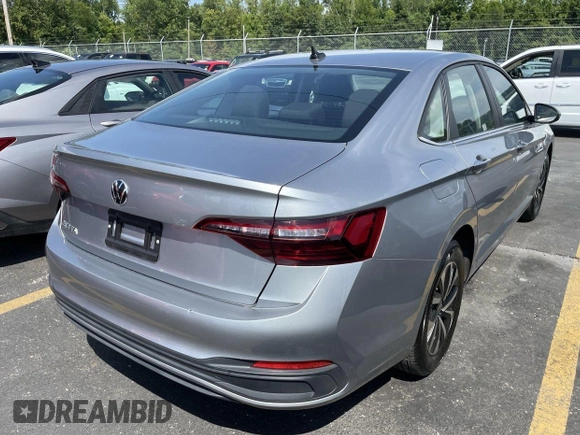 2024 Volkswagen Jetta S with VIN 3VW5M7BU5RM054856, listed as a IAAI auction lot 42744213 with 22,414 mi miles and . Bid and sale history available at DreamBid. Image 4.