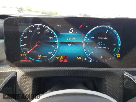 2022 Mercedes-Benz CLA 250 with VIN W1K5J4HB8NN299396, listed as a Copart auction lot 54053915 with 45,976 mi miles and Salvage Title. Bid and sale history available at DreamBid. Image 9.