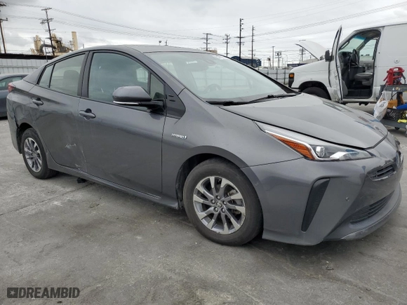 2019 Toyota Prius L Eco with VIN JTDKARFU7K3086591, listed as a Copart auction lot 53752155 with 65,064 mi miles and Salvage Title. Bid and sale history available at carsss.com. Image 4.