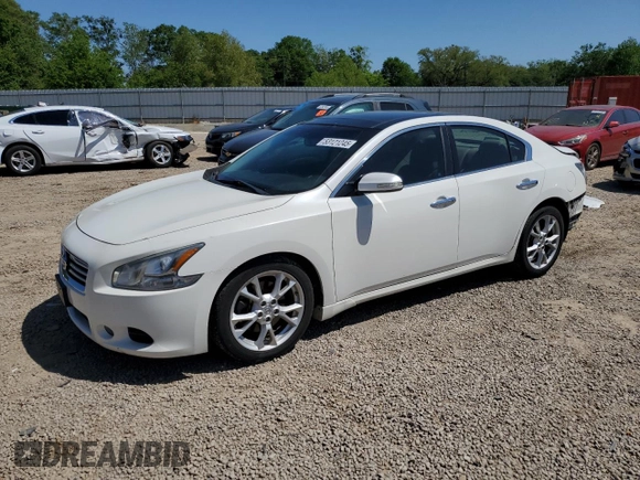 2012 Nissan Maxima S with VIN 1N4AA5APXCC844579, listed as a Copart auction lot 53121245 with 128,979 mi miles and Salvage title. Bid and sale history available at DreamBid. Image 1.