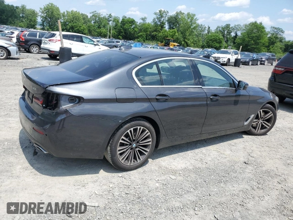 2021 BMW 5 Series 530i xDrive with VIN WBA13BJ01MWW93568, listed as a Copart auction lot 61368935 with 107,638 mi miles and Salvage title. Bid and sale history available at DreamBid. Image 3.