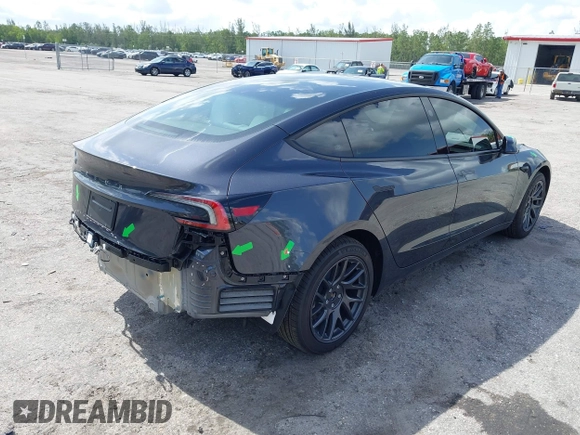 2025 Tesla Model 3 Long Range with VIN 5YJ3E1EA7SF940208, listed as a IAAI auction lot 42433793 with 1,983 mi miles and . Bid and sale history available at DreamBid. Image 4.