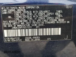 2007 Toyota RAV4 with VIN JTMZK33V975011019, listed as a Copart auction lot 82492564 with 155,097 mi miles and Salvage Title. Bid and sale history available at DreamBid. Image 15.