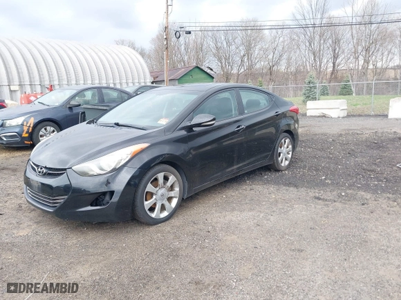 2012 Hyundai Elantra GLS with VIN KMHDH4AE6CU187099, listed as a IAAI auction lot 42037800 with 107,046 mi miles. Bid and sale history available at carsss.com. Image 2.