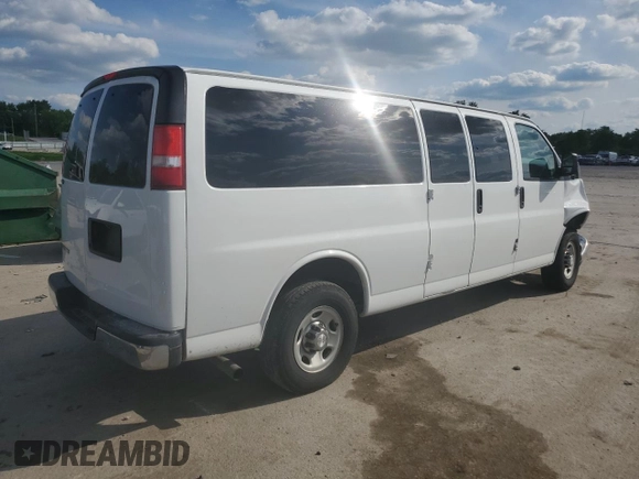 2017 Chevrolet Express Passenger LT with VIN 1GAZGPFGXH1278581, listed as a Copart auction lot 55850165 with Not provided miles and Salvage title. Bid and sale history available at DreamBid. Image 3.