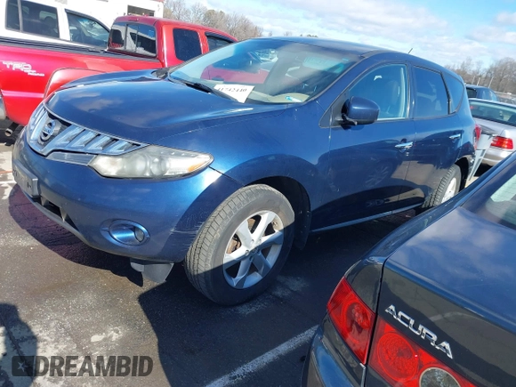 2009 Nissan Murano S with VIN JN8AZ18WX9W148342, listed as a IAAI auction lot 41742440 with 223,113 mi miles. Bid and sale history available at carsss.com. Image 2.