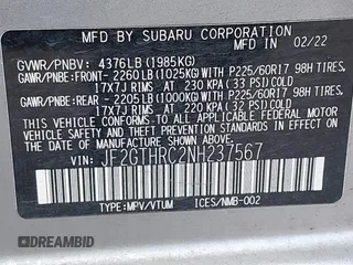 2022 Subaru Crosstrek Special Sports with VIN JF2GTHRC2NH237567, listed as a IAAI auction lot 42500384 with 26,959 mi miles and . Bid and sale history available at DreamBid. Image 9.
