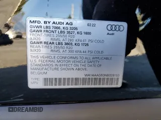 2022 Audi e-tron Premium with VIN WA1AAAGE0NB028153, listed as a Copart auction lot 68147894 with 28,256 mi miles and Salvage Title. Bid and sale history available at DreamBid. Image 15.