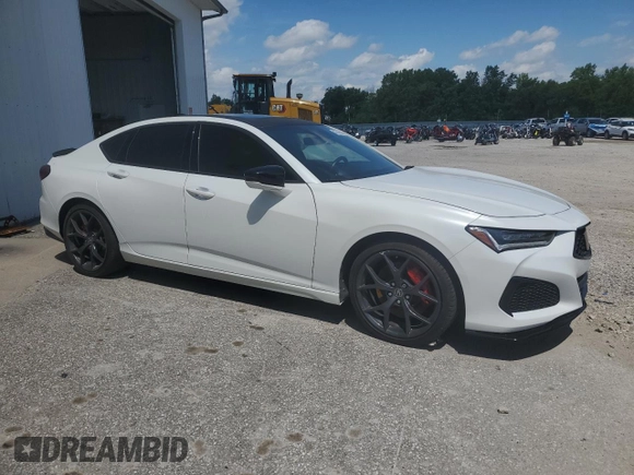 2022 Acura TLX Type S with VIN IA046313, listed as a Copart auction lot 45343545 with 8,105 mi miles and Salvage title. Bid and sale history available at DreamBid. Image 4.