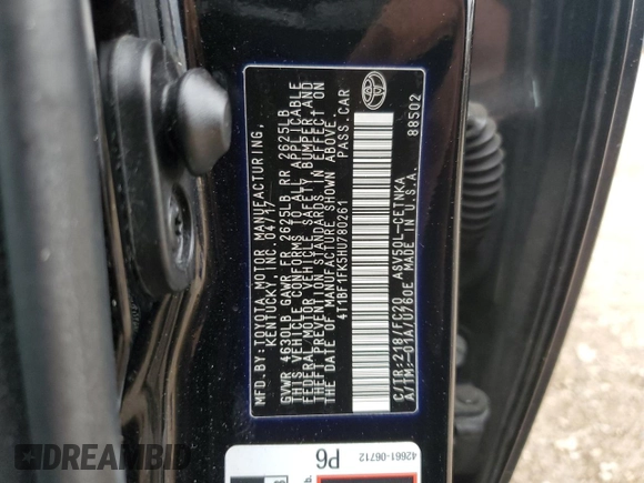 2017 Toyota Camry XLE z VIN 4T1BF1FK5HU780261, wystawiony jako Copart lot #57806555 z przebiegiem 216 536 mil mil oraz Szkoda całkowita • Salvage title. Historia ofert i sprzedaży dostępna na DreamBid. Obrazek 12.