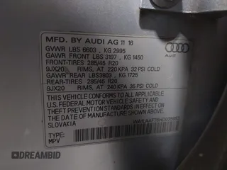 2017 Audi Q7 Premium Plus with VIN WA1LAAF76HD035953, listed as a IAAI auction lot 41816166 with 132,149 mi miles. Bid and sale history available at carsss.com. Image 9.