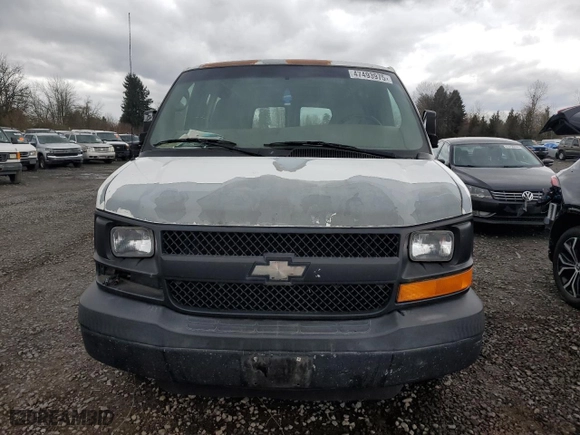 2007 Chevrolet Express Cargo Van with VIN 1GCHG35U971124896, listed as a Copart auction lot 47493975 with 0 mi miles and Clean Title. Bid and sale history available at carsss.com. Image 5.