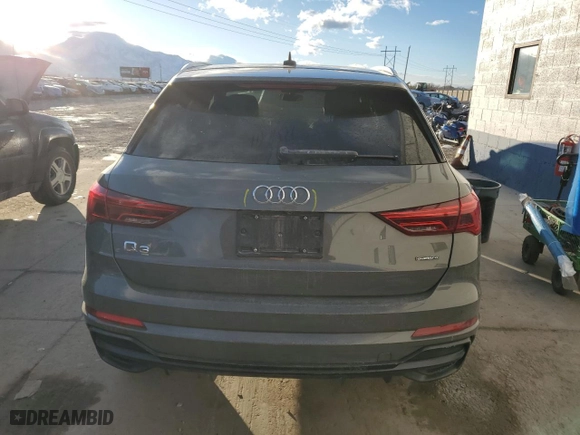 2020 Audi Q3 S line Premium Plus with VIN WA1EECF33L1004479, listed as a Copart auction lot 41704975 with 83,429 mi miles and Salvage Title. Bid and sale history available at carsss.com. Image 6.