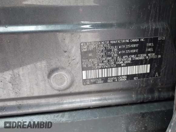2023 Toyota RAV4 XLE с VIN 2T3P1RFV3PW351459, выставлен на аукционе IAAI как лот 42190233 с пробегом 135 562 миль миль и . История ставок и продаж доступна на DreamBid. Изображение 9.