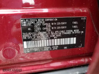 2021 Toyota Venza LE with VIN JTEAAAAH3MJ080613, listed as a Copart auction lot 66125502 with 8,154 mi miles. Bid and sale history available at carsss.com. Image 10.