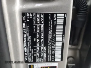 2021 Mercedes-Benz GLS with VIN 4JGFF8KE4MA367320, listed as a Copart auction lot 89048485 with 57,920 mi miles and Salvage Title. Bid and sale history available at carsss.com. Image 13.
