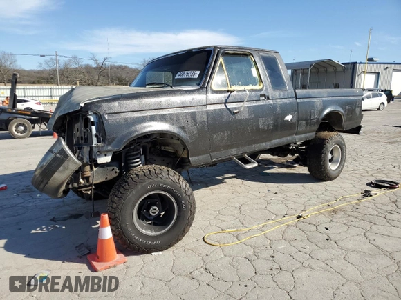 1994 Ford F-150 with VIN 1FTEX14N0RKA38553, listed as a Copart auction lot 46876235 with 330,998 mi miles and Salvage Title. Bid and sale history available at carsss.com. Image 1.