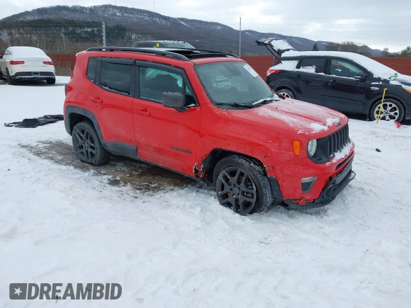 2021 Jeep Renegade Latitude with VIN ZACNJDBBXMPM69912, listed as a IAAI auction lot 41263719 with 48,877 mi miles. Bid and sale history available at carsss.com. Image 1.