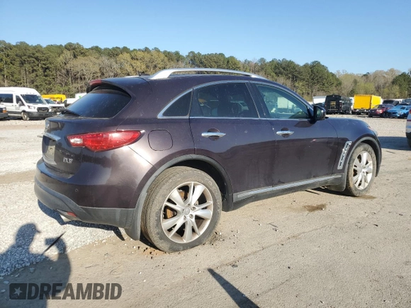 2013 Infiniti FX with VIN JN8CS1MU8DM142268, listed as a Copart auction lot 49407675 with 123,836 mi miles and Salvage Title. Bid and sale history available at carsss.com. Image 3.