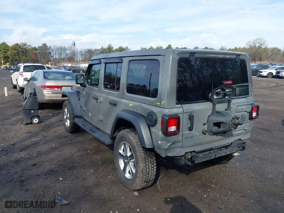2021 Jeep Wrangler Unlimited Willys Sport with VIN 1C4HJXDGXMW767633, listed as a IAAI auction lot 41700168 with 37,994 mi miles. Bid and sale history available at carsss.com. Image 3.