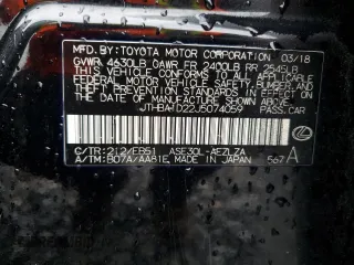 2018 Lexus IS 300 с VIN JTHBA1D22J5074059, выставлен на аукционе Copart как лот 61159645 с пробегом 99 658 миль миль и Списание • Salvage title. История ставок и продаж доступна на DreamBid. Изображение 13.