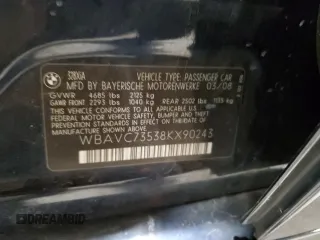2008 BMW 3 Series 328xi with VIN WBAVC73538KX90243, listed as a Copart auction lot 84650714 with 164,009 mi miles and Salvage Title. Bid and sale history available at carsss.com. Image 12.