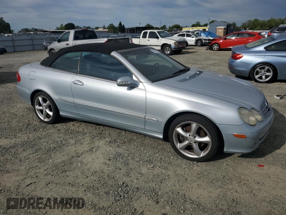 2005 Mercedes-Benz CLK 320 with VIN WDBTK65G65T052026, listed as a Copart auction lot 52526945 with 188,859 mi miles and Salvage Title. Bid and sale history available at DreamBid. Image 4.