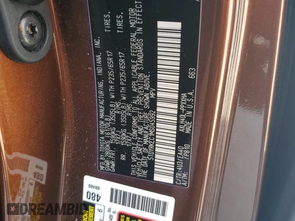 2021 Toyota Sienna XLE with VIN 5TDYRKEC1MS045992, listed as a Copart auction lot 52883385 with 47,847 mi miles and Clean Title. Bid and sale history available at DreamBid. Image 13.