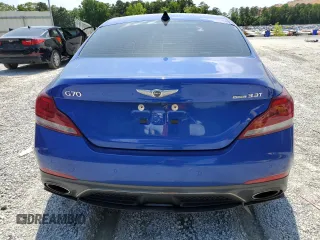 2020 Genesis G70 3.3T with VIN KMTG34LE7LU058061, listed as a Copart auction lot 57534815 with 76,885 mi miles and Salvage title. Bid and sale history available at DreamBid. Image 6.