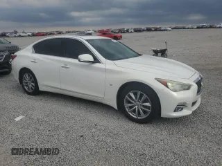 2014 Infiniti Q50 Sport with VIN JN1BV7AR7EM689554, listed as a Copart auction lot 52575755 with 115,553 mi miles and Salvage Title. Bid and sale history available at carsss.com. Image 4.