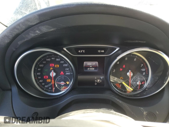 2017 Mercedes-Benz CLA 250 with VIN WDDSJ4GB0HN436503, listed as a Copart auction lot 46298725 with 61,836 mi miles and Salvage Title. Bid and sale history available at DreamBid. Image 9.