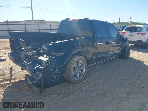 2024 Ford F-150 with VIN 1FTFW7LD9RFB84896, listed as a IAAI auction lot 42256542 with 21,212 mi miles and . Bid and sale history available at DreamBid. Image 4.