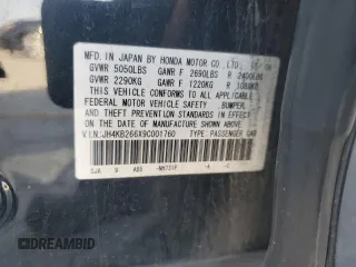 2009 Acura RL Tech Pkg with VIN JH4KB266X9C001760, listed as a Copart auction lot 52303615 with 232,253 mi miles and Salvage Title. Bid and sale history available at carsss.com. Image 12.