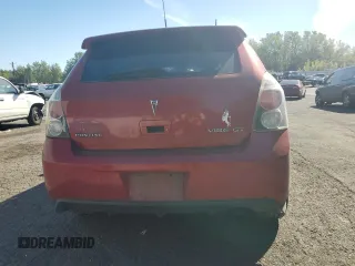 2009 Pontiac Vibe GT with VIN 5Y2SR67099Z462251, listed as a Copart auction lot 72962474 with 0 mi miles and Salvage Title. Bid and sale history available at carsss.com. Image 6.