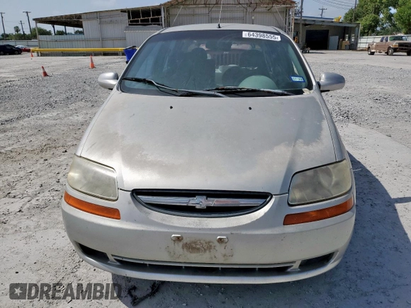 2005 Chevrolet Aveo LS with VIN KL1TD62665B359524, listed as a Copart auction lot 64398555 with 166,819 mi miles and Salvage title. Bid and sale history available at DreamBid. Image 5.
