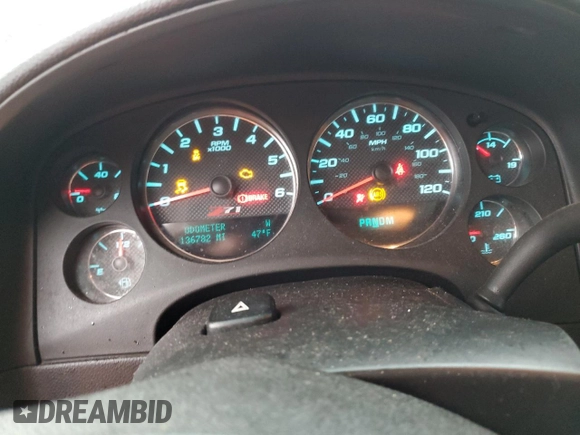 2013 Chevrolet Silverado 1500 LTZ with VIN 1GCRKTE77DZ149130, listed as a Copart auction lot 85349504 with 136,782 mi miles and Salvage Title. Bid and sale history available at DreamBid. Image 9.