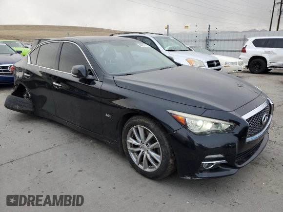 2017 Infiniti Q50 2.0t Premium with VIN JN1CV7AR6HM680479, listed as a Copart auction lot 46862215 with 75,920 mi miles and Salvage Title. Bid and sale history available at carsss.com. Image 4.