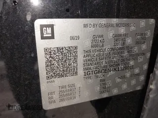 2019 GMC Canyon 4WD SLE with VIN 1GTG6CEN4K1329011, listed as a IAAI auction lot 41920100 with 82,343 mi miles. Bid and sale history available at carsss.com. Image 9.