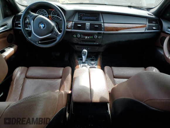 2012 BMW X5 50i with VIN 5UXZV8C59CL424356, listed as a Copart auction lot 54763725 with 107,712 mi miles and Salvage title. Bid and sale history available at DreamBid. Image 8.