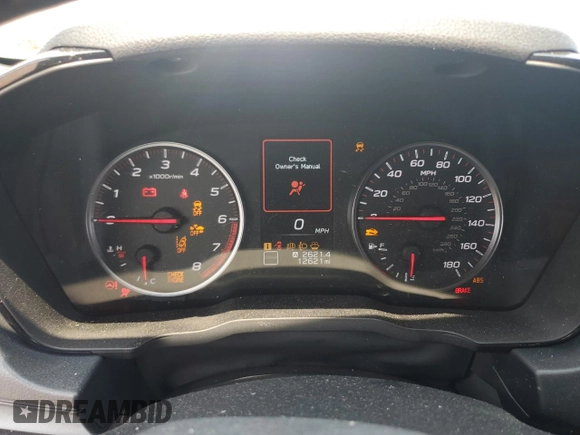 2024 Subaru WRX Premium with VIN JF1VBAH63R9812972, listed as a Copart auction lot 59291835 with 12,621 mi miles and Salvage title. Bid and sale history available at DreamBid. Image 9.