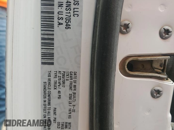 2022 Ram 1500 Tradesman with VIN 1C6RR6FG4NS170546, listed as a Copart auction lot 81082694 with 65,203 mi miles and Salvage title. Bid and sale history available at DreamBid. Image 12.