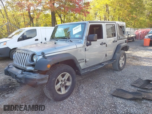 2016 Jeep Wrangler Unlimited Sport with VIN 1C4BJWDG2GL281985, listed as a IAAI auction lot 40518617 with 105,415 mi miles and . Bid and sale history available at DreamBid. Image 2.