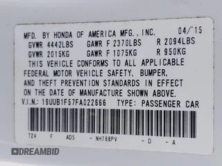 2015 Acura TLX Tech with VIN 19UUB1F57FA022666, listed as a IAAI auction lot 42090510 with 99,243 mi miles. Bid and sale history available at carsss.com. Image 9.